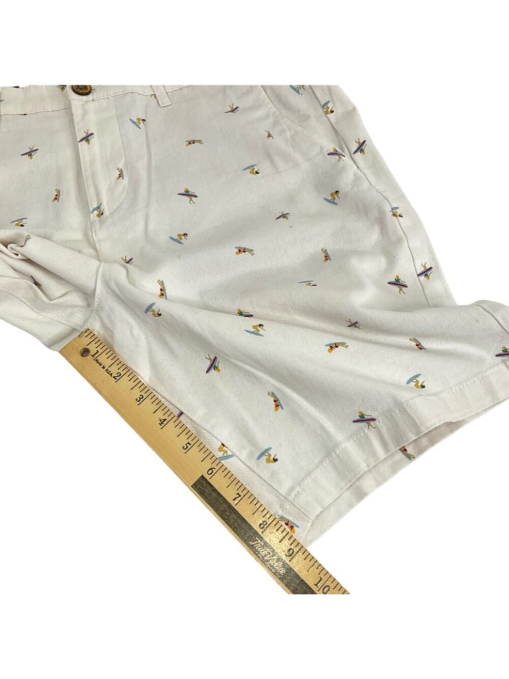 Jachs New York Chino Shorts Men's Sz 33 White Surfer Bleeker Fit Flat Frt $40Nwt - Picture 5 of 10